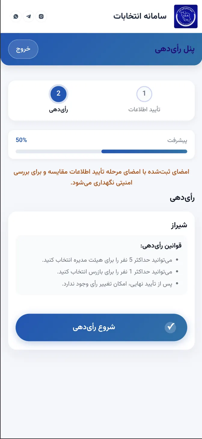 راهنمای تصویری مرحله 6 - شروع رأی‌گیری